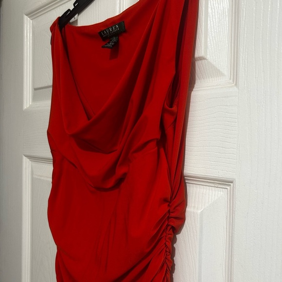 Ralph Lauren Orange Cowl Neck Cocktail Dress - Picture 6 of 7